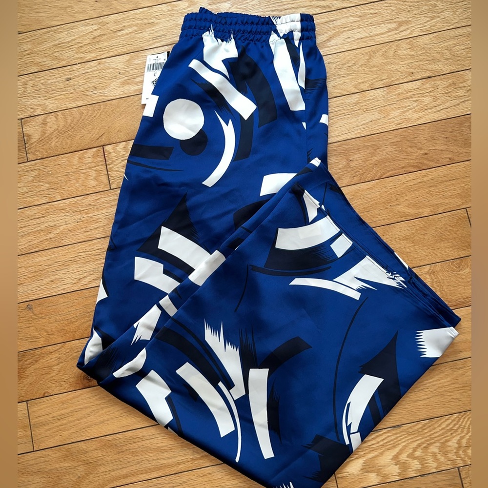 Lauren Ralph Lauren Geometric-Print Charmeuse Wide-Leg Pants